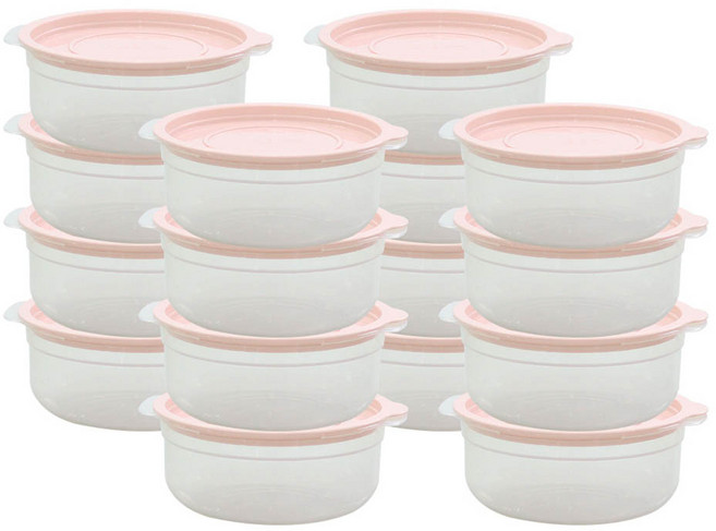 가쯔 심플쿡 냉동밥 전자레인지 용기, 인디핑크, 16개