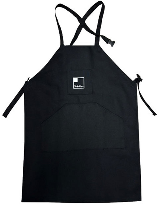 신한화구 NEW 면 100 미술용 앞치마 대, 검정색
