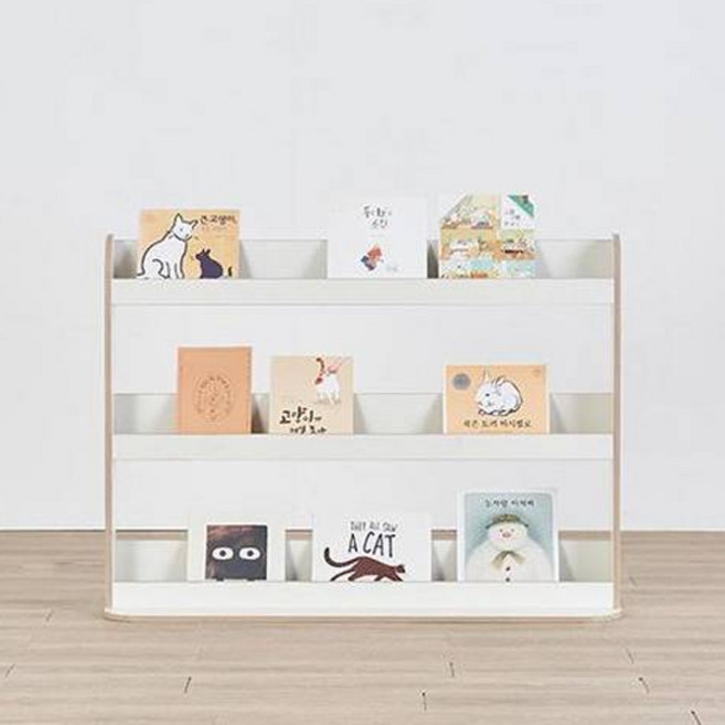 리바트 꼼므 1200 전면 아동책장, 웜 화이트, 3단