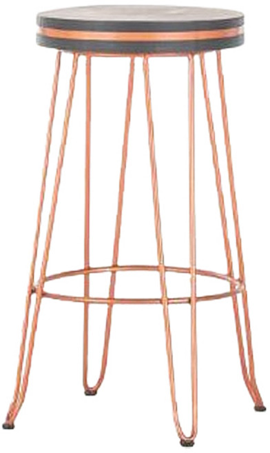 리바트 TRENDY 프리즘 원목 바 스툴 방문설치, 코퍼, 1개