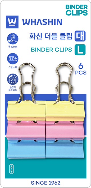 화신 더블클립 블리스터팩, 대, 6개입, 1개