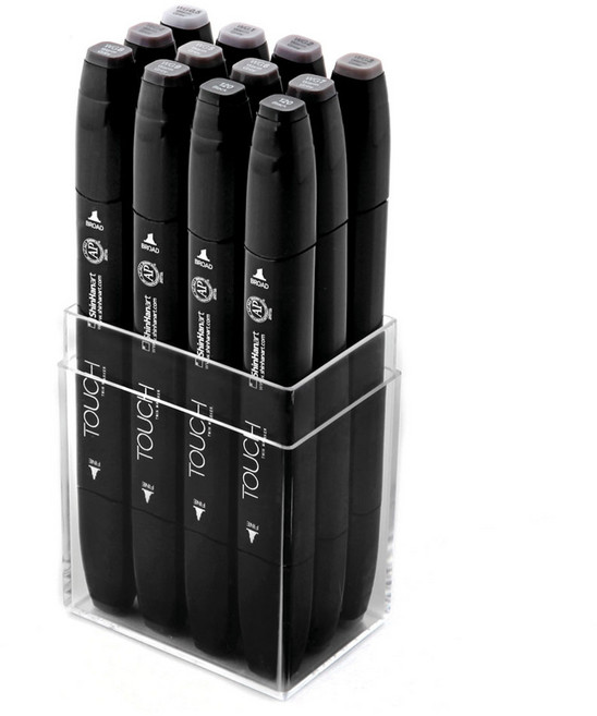 터치 신한 트윈 마카 WARM GREY 12종 세트, 12색, 1세트