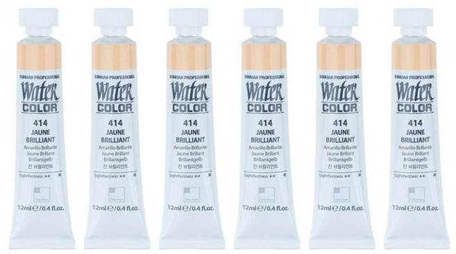 신한화구 전문가 수채화물감 Tube 쟌 브릴리언트 414 6p, 12ml, 1색