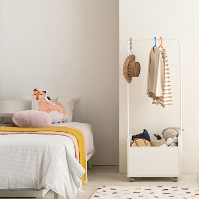 리바트 아동용 이동형 행거 꼼므 방문설치, 화이트