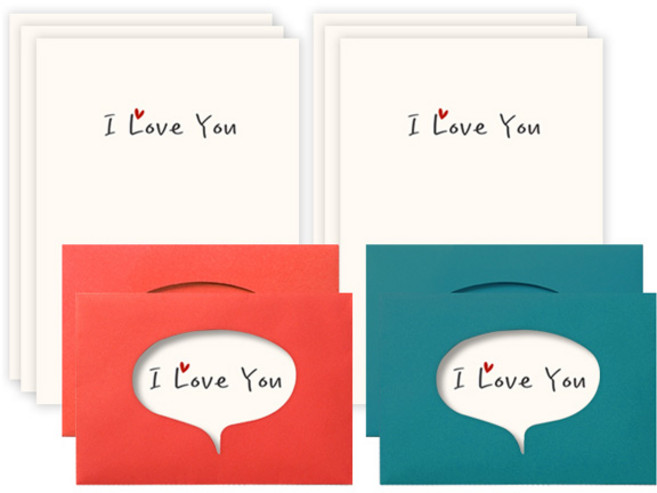 말풍선 편지지 8p + 봉투 4p 세트, ILoveYou(편지지), 랜덤발송(봉투), 1개