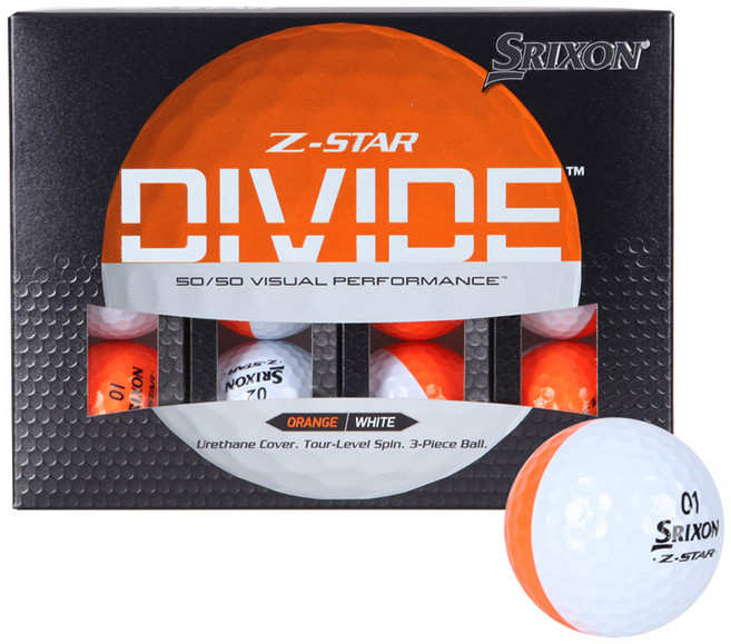 스릭슨 지스타 디바이드 골프공 3피스 10336146, 화이트 + 오렌지, 12개입, 1개