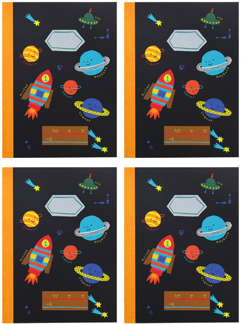 헬로우모리스 우주 10칸 노트 초등1-2, 혼합색상, 4개