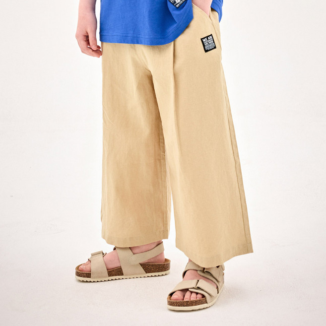 젤리스푼 아동용 통기성 베이직 린넨 와이드 팬츠