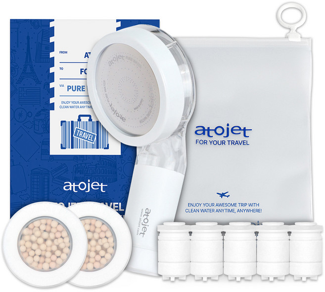 아토젯 여행용 미니 샤워기 키트, 1개, 혼합색상