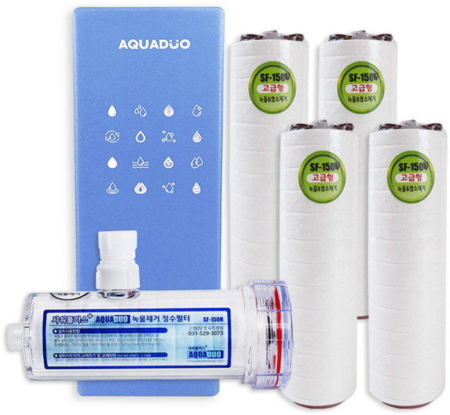 아쿠아듀오 대용량 정수필터 SF-150N + 리필필터 알뜰형 4p 세트, 1개