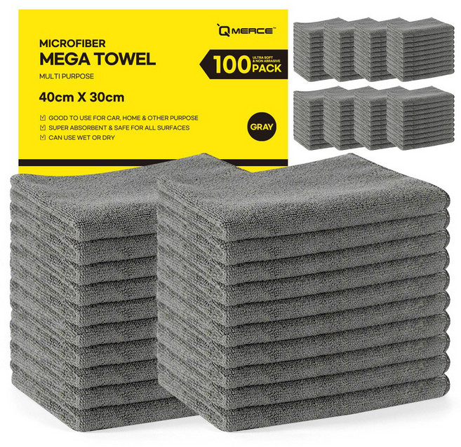 큐머스 메가 다용도 세차타월 40 x 30 cm 100p, 그레이, 1개