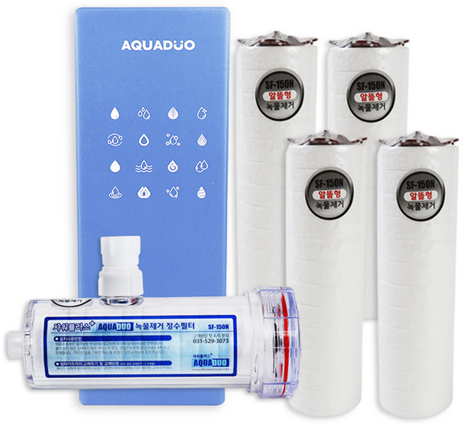 아쿠아듀오 대용량 정수필터 SF-150N + 리필필터 고급형 4p 세트, 1개