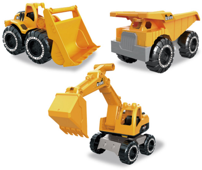 토이앤토이 그라운드 파워중장비 장난감 3종세트, 혼합색상, 1개