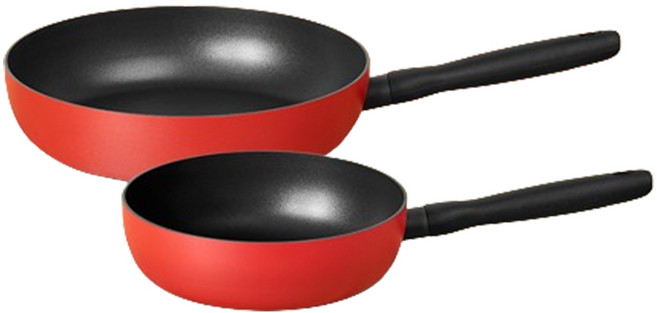 마이어코리아 인덕션 바우하우스 시리즈 멀티팬 2종 세트, 로마 레드, 프라이팬 28cm + 멀티팬 22cm, 1세트