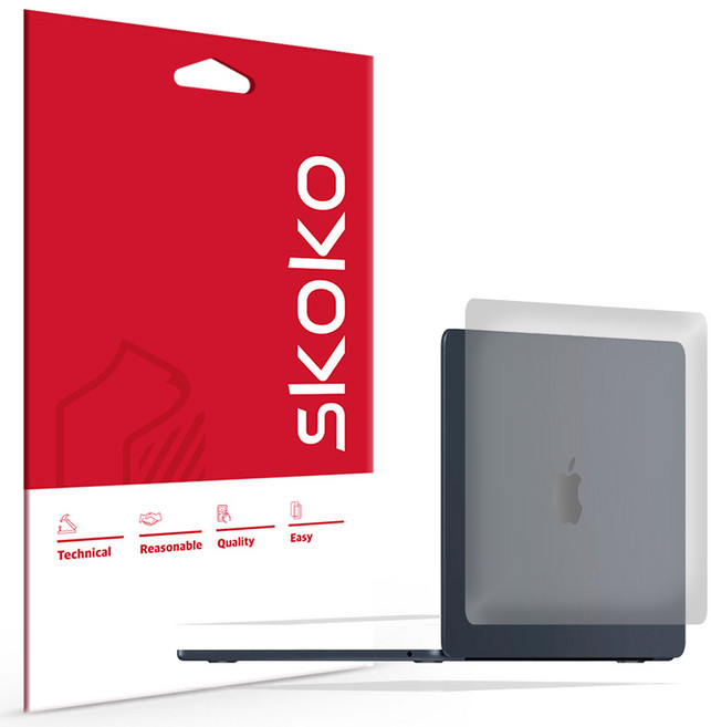 스코코 맥북에어 M3 무광 전신 외부보호필름 4종 세트, 1세트