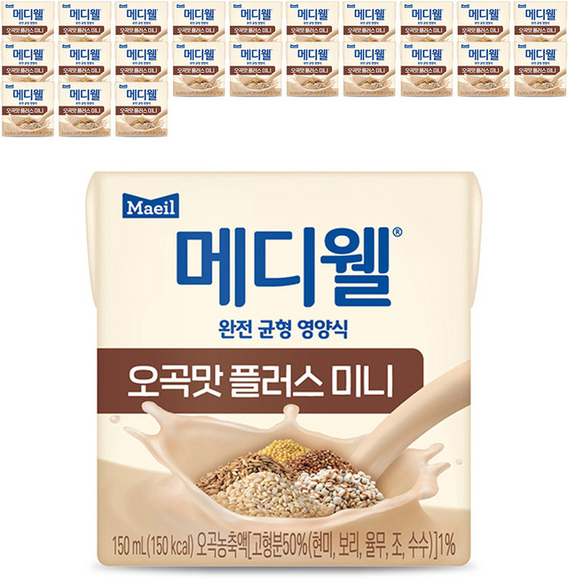 메디웰 오곡맛 플러스 미니 영양식, 150ml, 24개