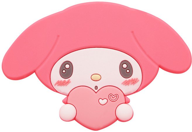 산리오 마이멜로디 실리콘 손거울, 핑크, 1개