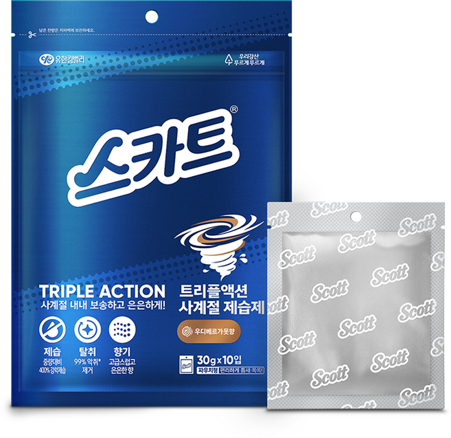 스카트 트리플액션 사계절 제습제 우디베르가못향 본품, 300g, 1개