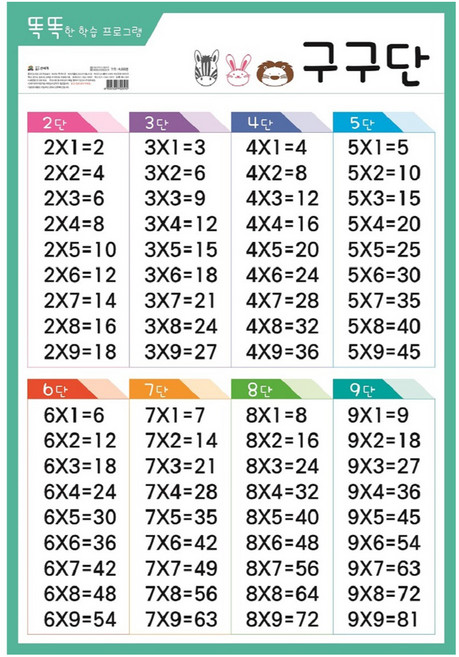 구구단: 똑똑한 학습 프로그램 화보, 도서출판신세계
