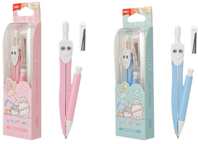 델리 미유 샤프식 컴퍼스 EH602 랜덤발송, 2개