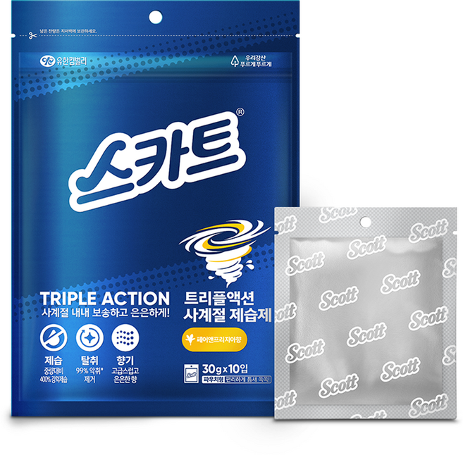 스카트 트리플액션 사계절 제습제 페어앤프리지아향 본품, 300g, 1개