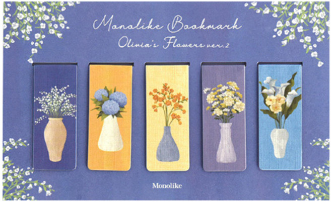 모노라이크 마그네틱 북마크 5종 세트, 올리비아 플라워스ver2, 1세트