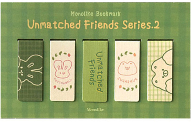 모노라이크 마그네틱 북마크 5종 세트, 언매치드프렌즈Series2, 1세트