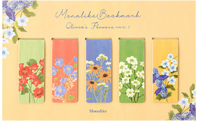 모노라이크 마그네틱 북마크 5종 세트, 올리비아플라워스ver3, 1세트