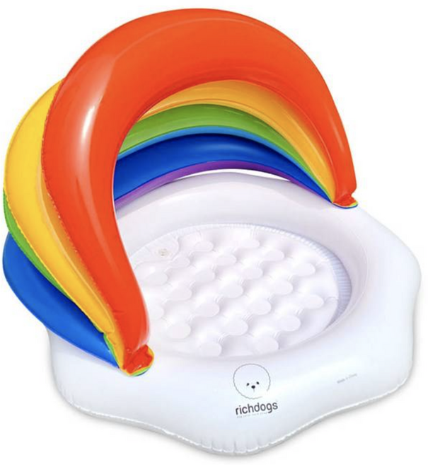 리치독스 강아지 물놀이 캐노피 무지개 튜브 오리지널, 혼합색상, 1개
