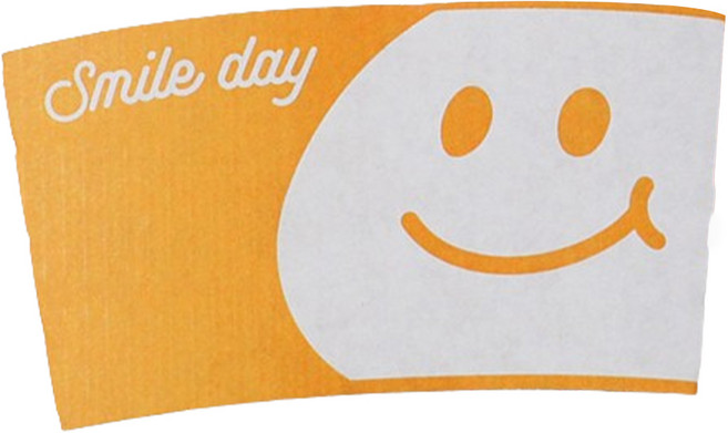 아이엔피 92파이 스마일 디자인 종이 컵 홀더 옐로우, 1개입, 100개