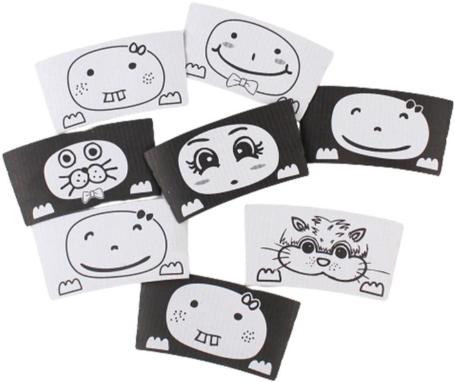 아이엔피 꼬리오 드로잉 92파이 종이 컵 홀더, 1개입, 100개