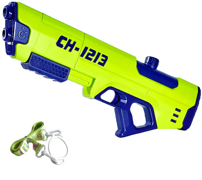 별님토이즈 워터밤 최신형 파워 더블샷 대용량 물총 + 스트랩 세트, 그린(물총), 1세트