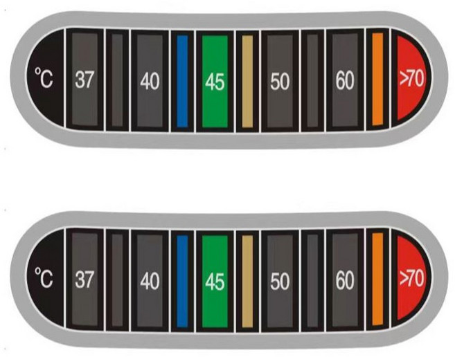 커피보니 스팀피쳐 온도계 스티커, 블랙, 2개