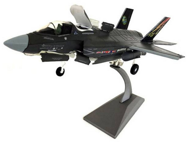 軍事壓鑄戰鬥機模型 03 F-35B 美國 + 底座套組, 1個, 黑色