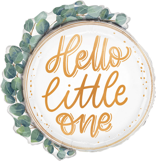 그라보벌룬 은박풍선 헬로우베이비 유칼립투스 리스, 혼합색상, 1개