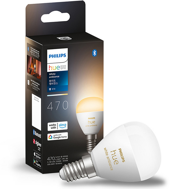 필립스휴 화이트 앰비언스 러스터 E14 스마트 전구 5.1W, 기타색, 1개