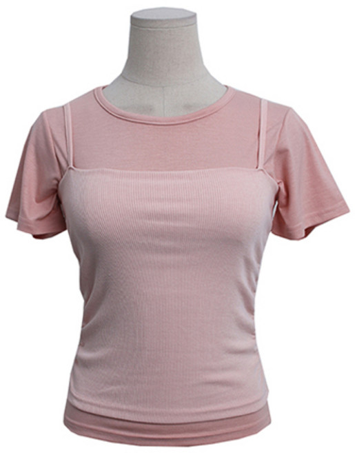 라라온 여성용 스판 골지티 + 나시 세트 TSP644