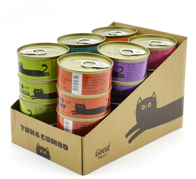 굿밸런스 고양이 캔 6종 x 4p 세트, 혼합맛(참치/치킨) + 혼합맛(참치/게살) + 혼합맛(참치/치어) + 혼합맛(참치/새우) + 혼합맛(참치/헤어볼) + 혼합맛(참치/연어), 1세트, 2.04kg
