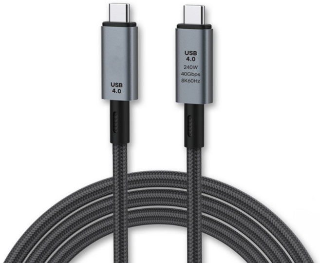 MYBESTFRIEND USB 4.0 Type-C(M)-Type-C(M) 240W 40Gbps Thunderbolt 3/4 相容傳輸線 MBF-U40-10, 1個, 混合色, 1m