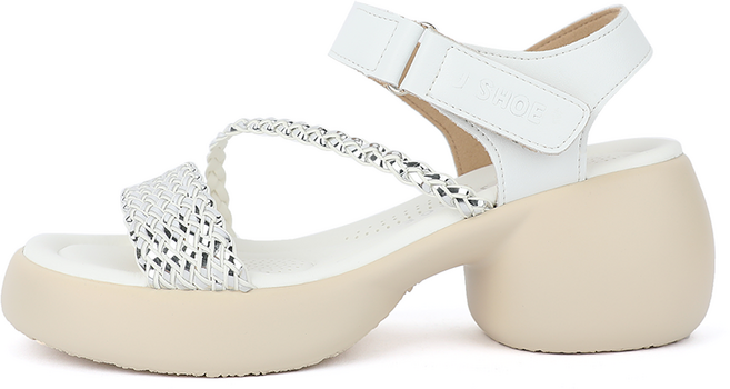 제이슈 여성용 소가죽 통굽 메쉬 인프제 스트랩 샌들 6.5cm