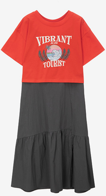 쥬시쥬디 J프린트 져지 투인원 원피스 ON JYOP32CB