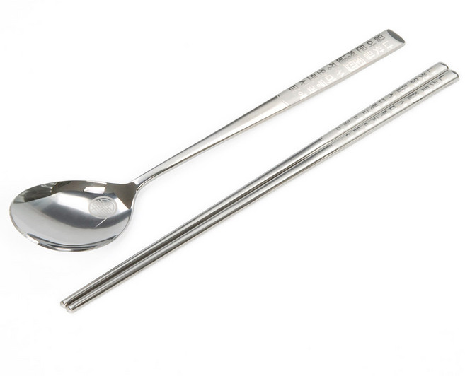 셰프라인 스텐304 훈민정음 낙인 레이저 수저 세트, 1세트, 숟가락 + 젓가락