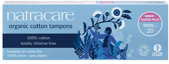 나트라케어 순면 흡수체 탐폰 논 어플리케이터, 20개입, 1개, 슈퍼 플러스 - 쿠팡