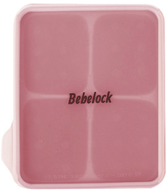 Bebelock Elpa 矽膠4格方塊, 蜜桃粉, 1個
