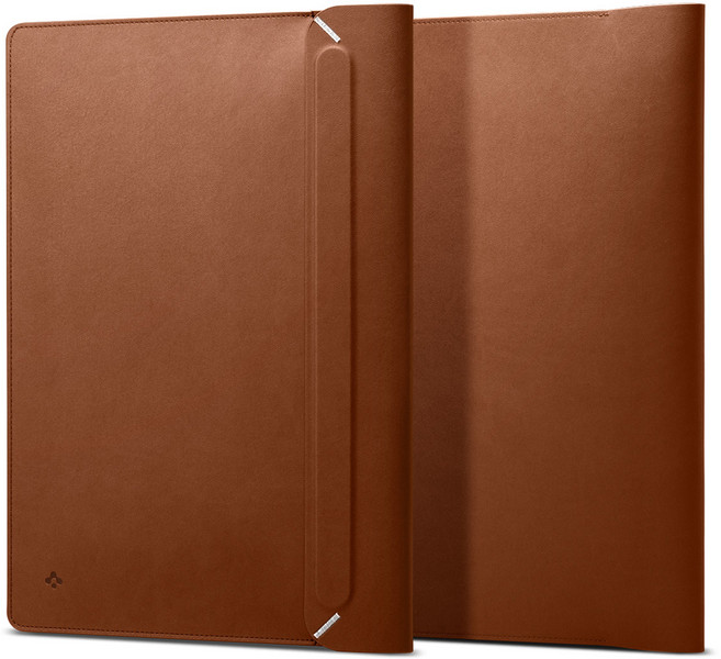 슈피겐 노트북 15 16 맥북 가죽 파우치 슬리브 발렌티누스, 클래식브라운(AFA06419), 1개