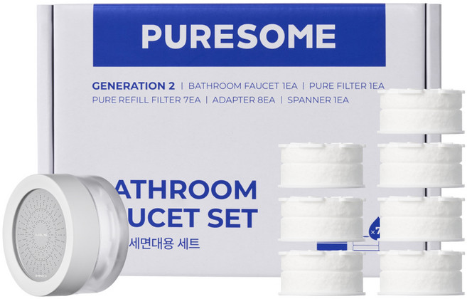 퓨어썸 세면대용 필터 + 리필 퓨어필터 7p 세트, 1개, 혼합색상