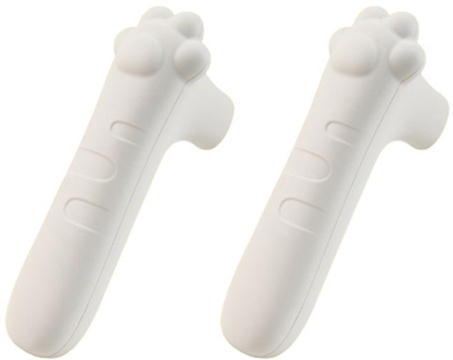 아리코 고양이 실리콘 문손잡이 커버, 화이트