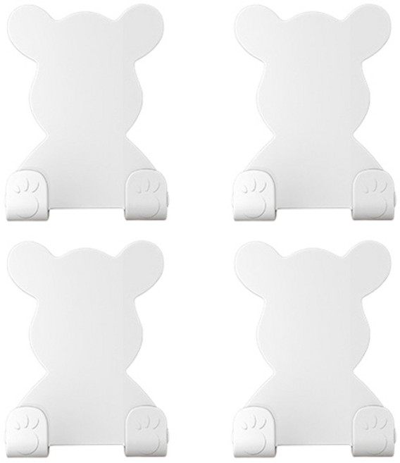 블럭마트 욕실 면도기 & 코드 걸이 4p, 화이트, 4개