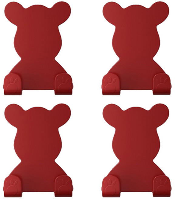 블럭마트 욕실 면도기 & 코드 걸이 4p, 레드, 4개