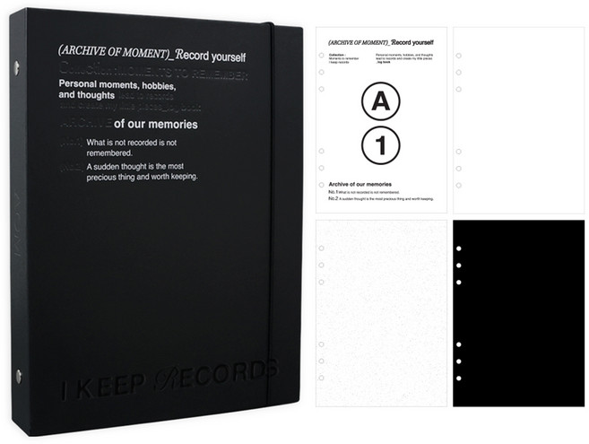 워너디스 아카이브 AOM A5 6공 다이어리 바인더 세트, 02 블랙, 1세트